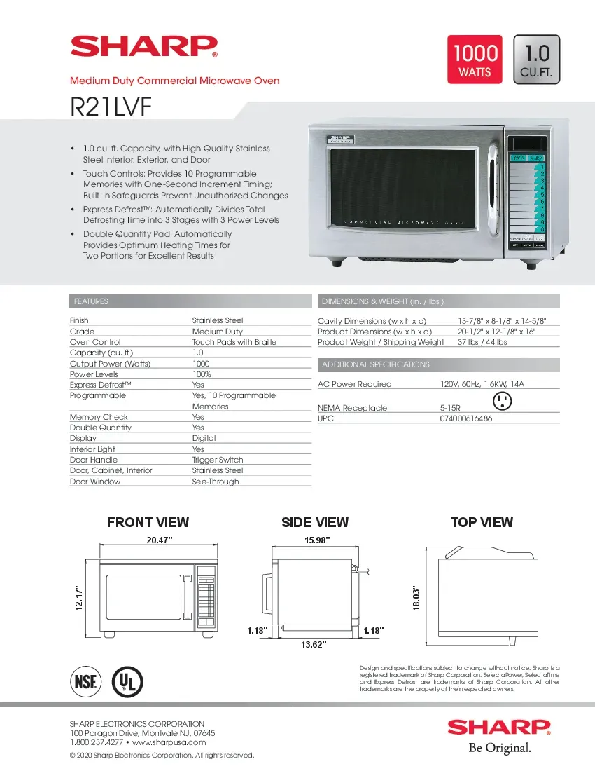 sharp-r21lvf-microwave-oven-120v-medium-duty-1000-watts-specsheet-2607193rxo6w.pdf