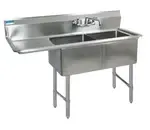 BK Resources BKS6-2-1620-14-18LS, Sink, (2) Two Compartment