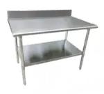 Serv-Ware T3060CWP-16BS, Work Table,  54" - 62", Stainless Steel Top